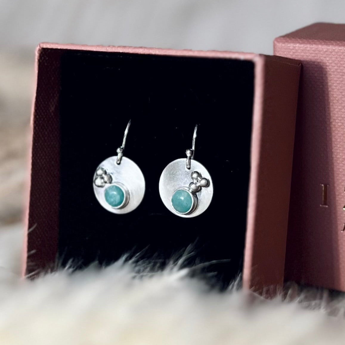 Amazonite Silver Drop Earrings