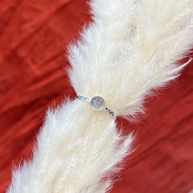 Purple Labradorite and Recycled Sterling Silver ring