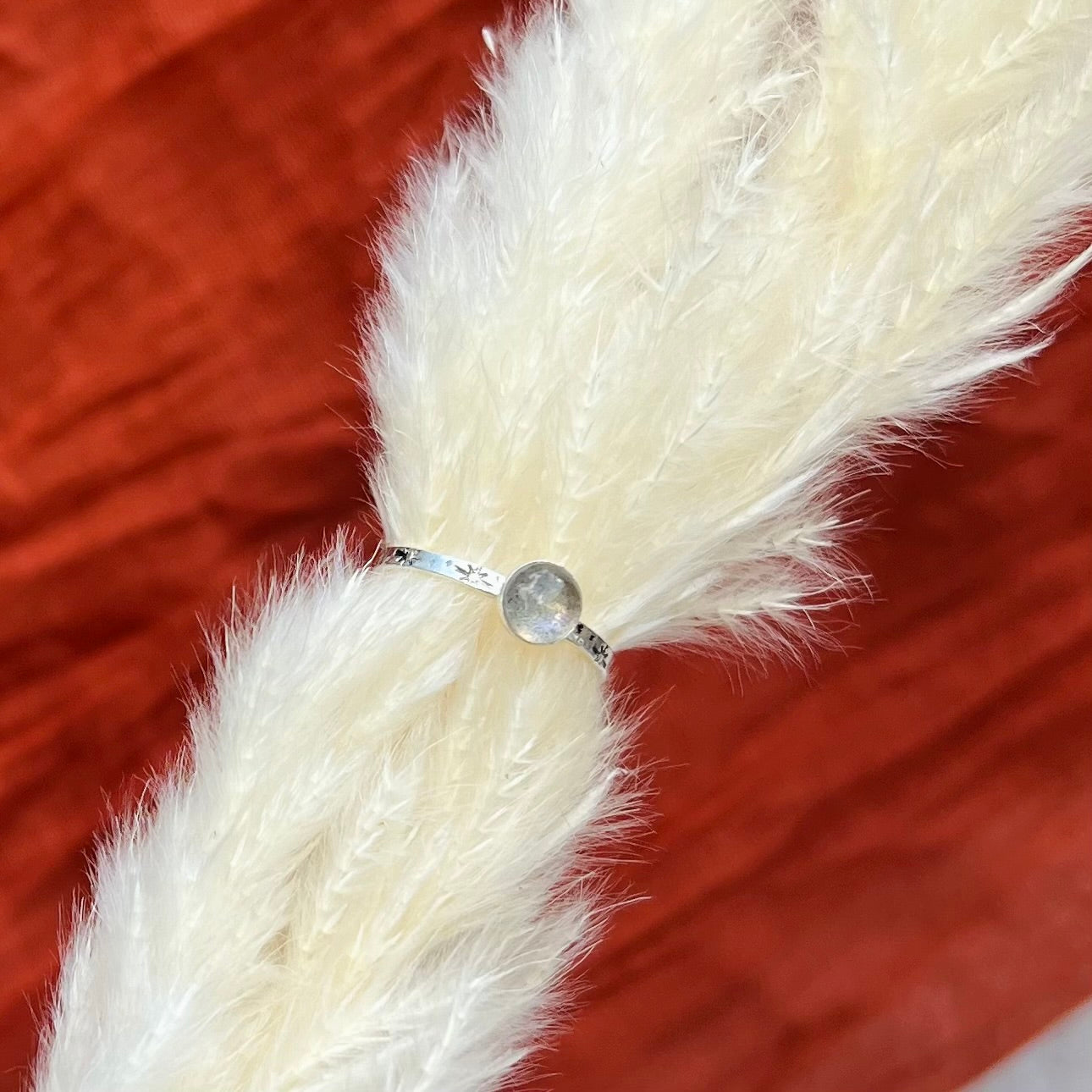 Purple Labradorite and Recycled Sterling Silver ring