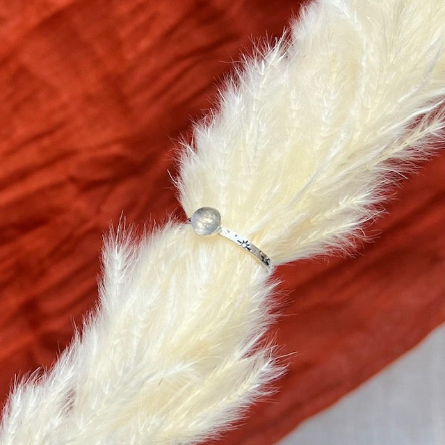 Purple Labradorite and Recycled Sterling Silver ring