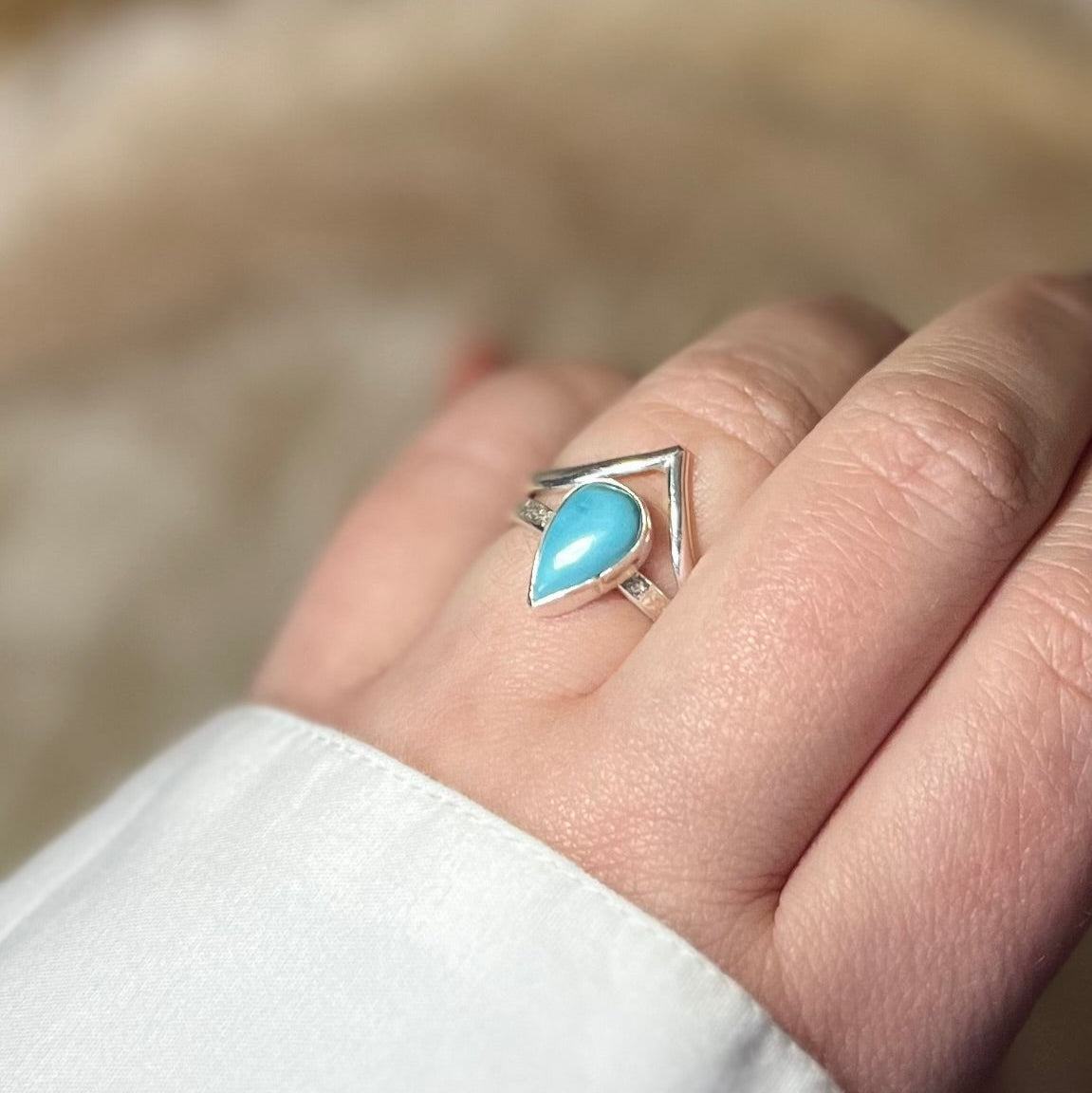 Recycled Sterling Silver Wishbone Stacking Ring