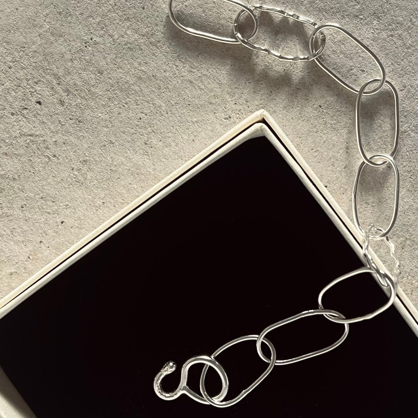 Handmade Paper Chain Link Bracelet in Recycled Silver