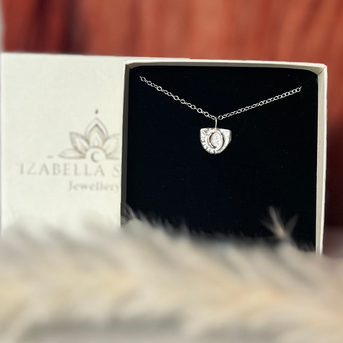 Handmade Recycled Sterling Silver Pendant - Sun & Moon