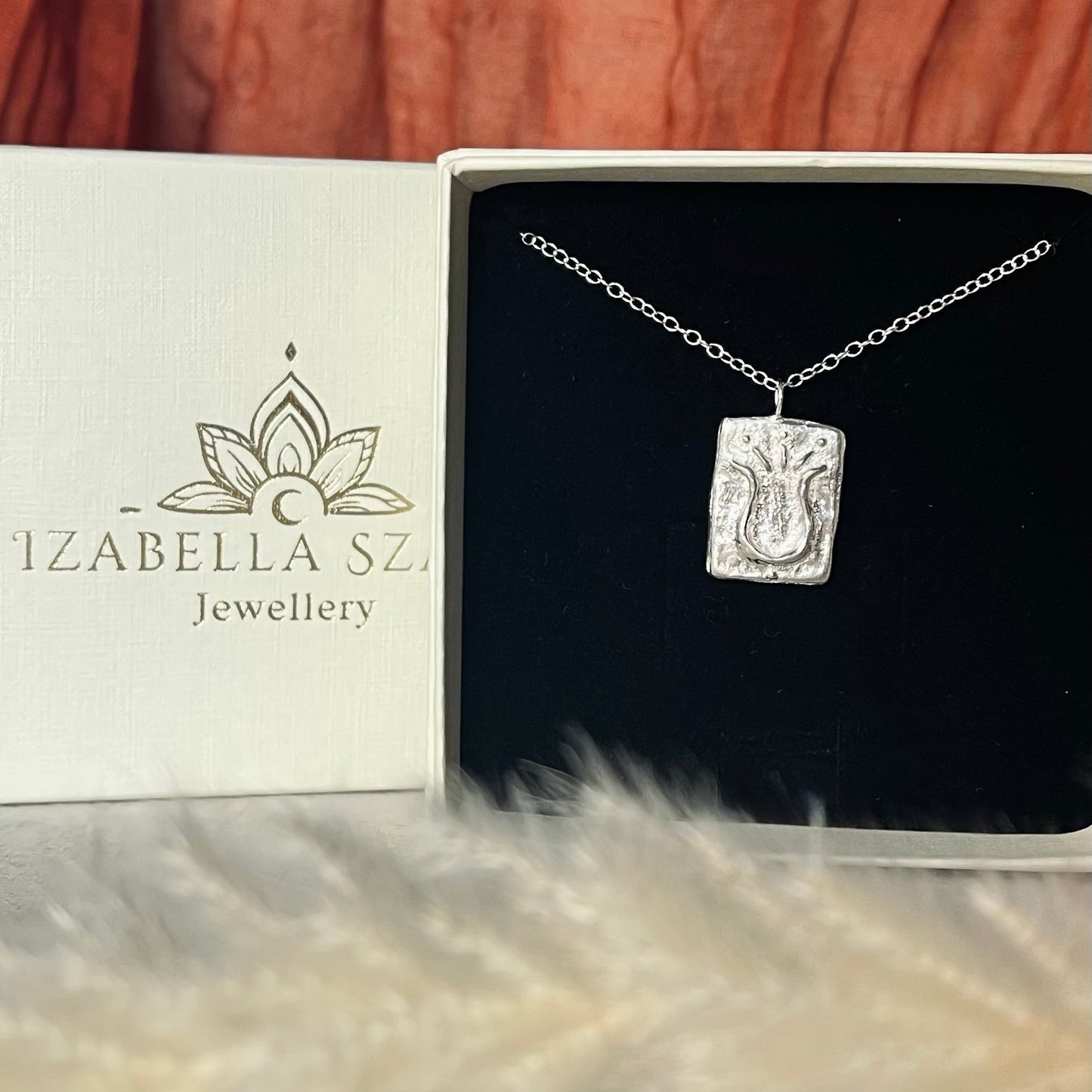 Handmade Recycled Sterling Silver Pendant - Tulipan