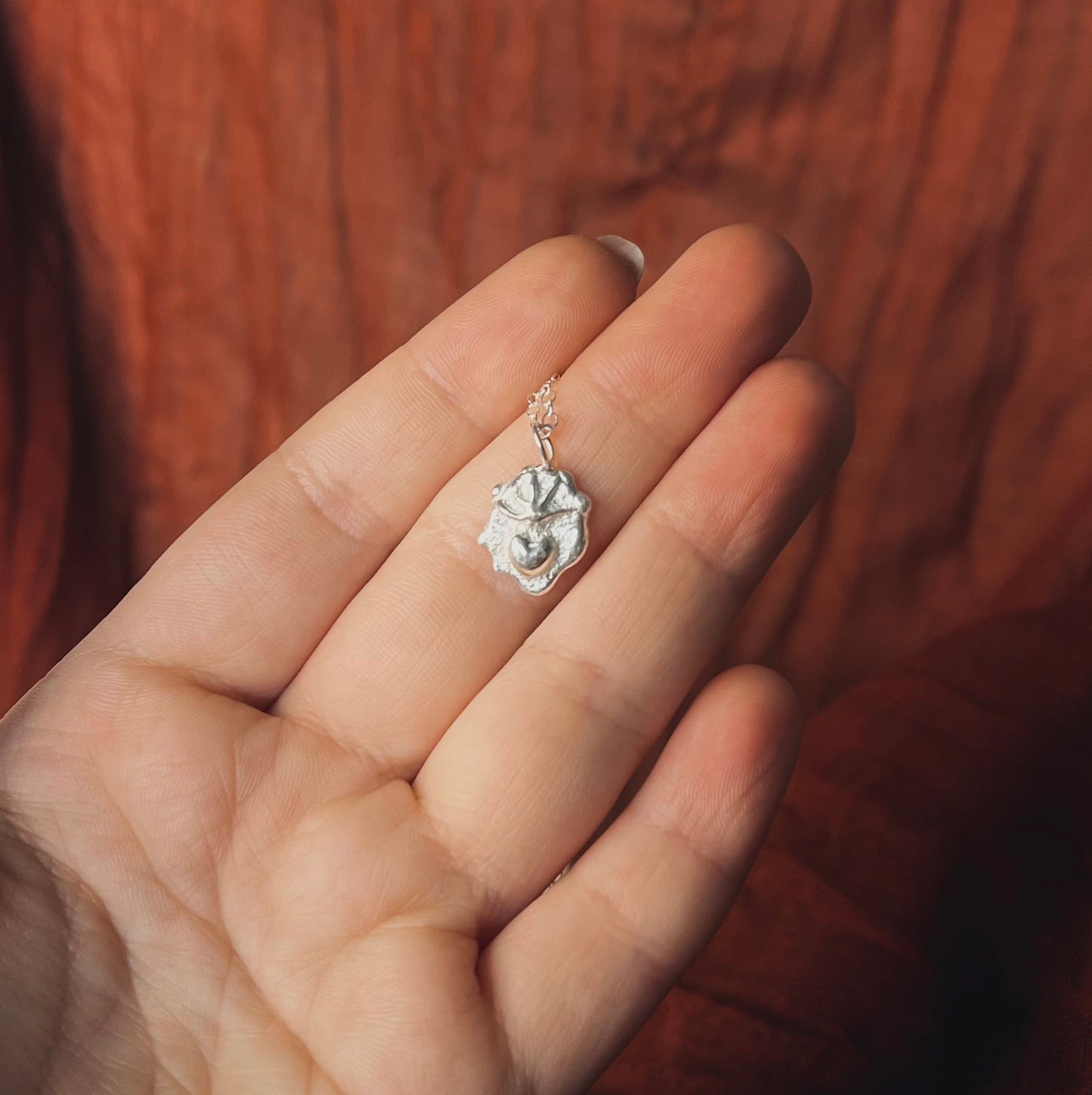 Sterling Silver Burning Heart Necklace