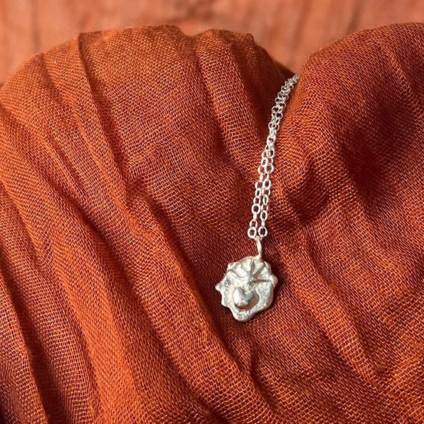 Sterling Silver Burning Heart Necklace
