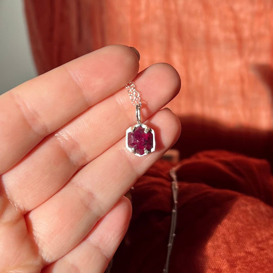 Sterling Silver Red Sapphire necklace