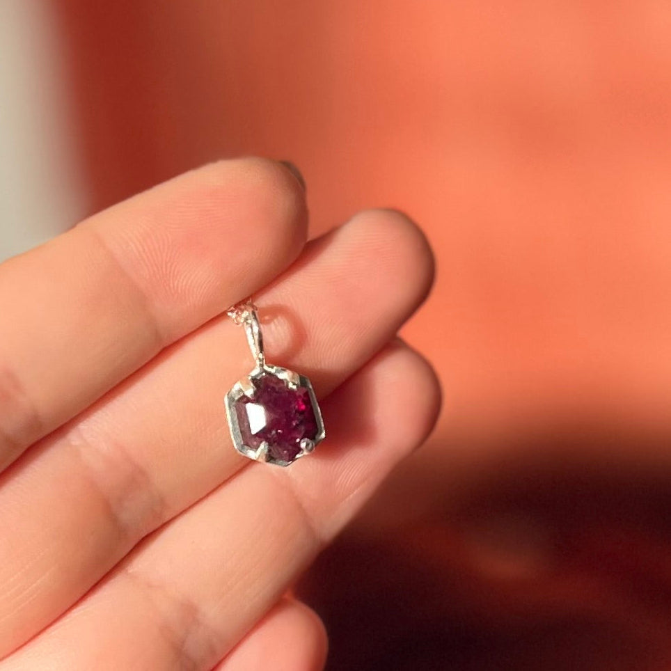 Sterling Silver Red Sapphire necklace