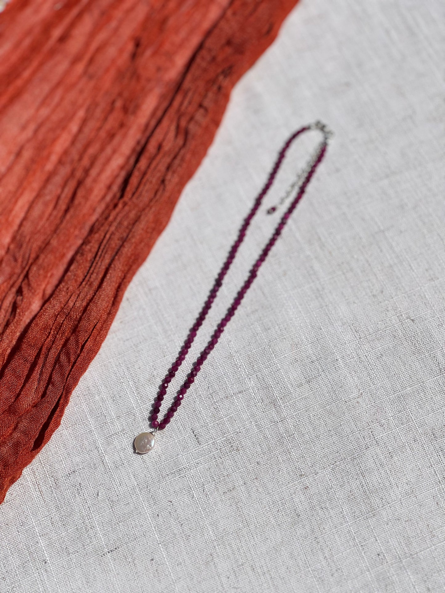 Solana Gemstone & Pearl Necklace - Ruby | Peridot | Aquamarine