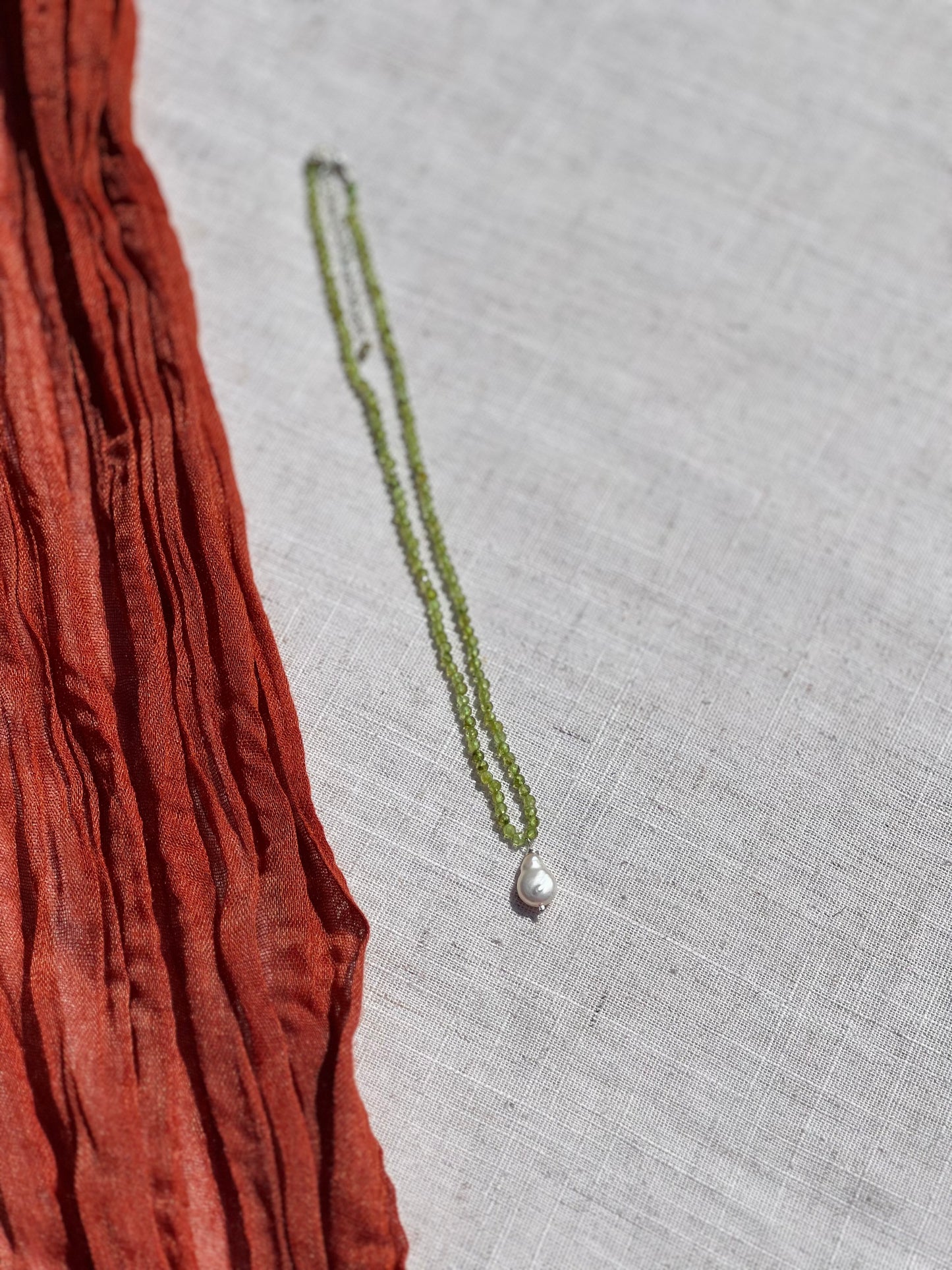 Solana Gemstone & Pearl Necklace - Ruby | Peridot | Aquamarine