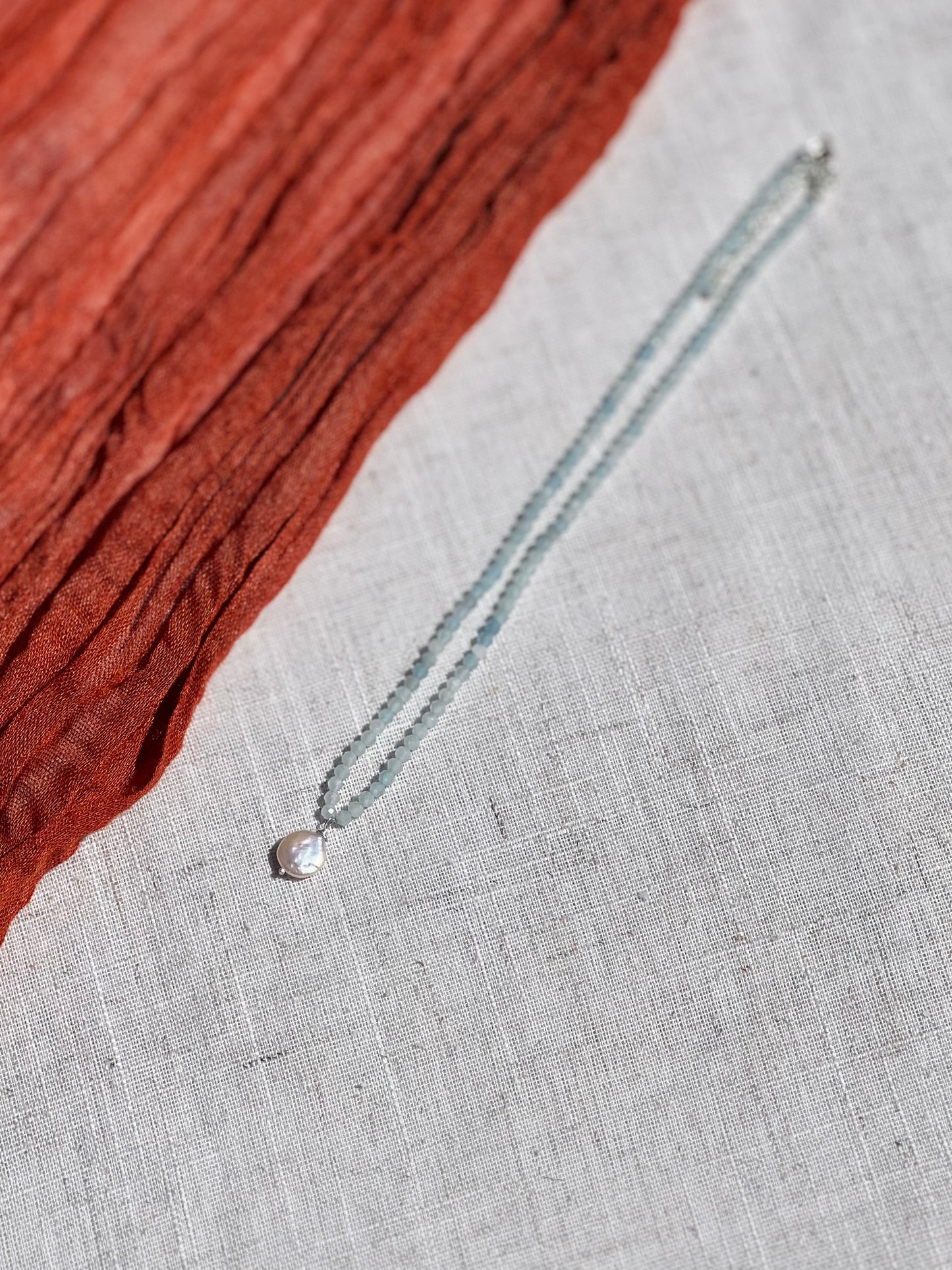 Solana Gemstone & Pearl Necklace - Ruby | Peridot | Aquamarine