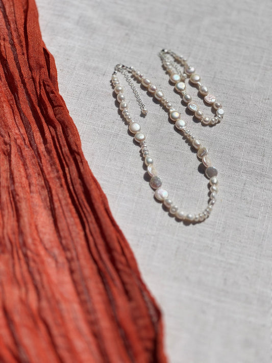 Luna Freshwater Pearl Necklace | Sterling Silver | Solana Collection