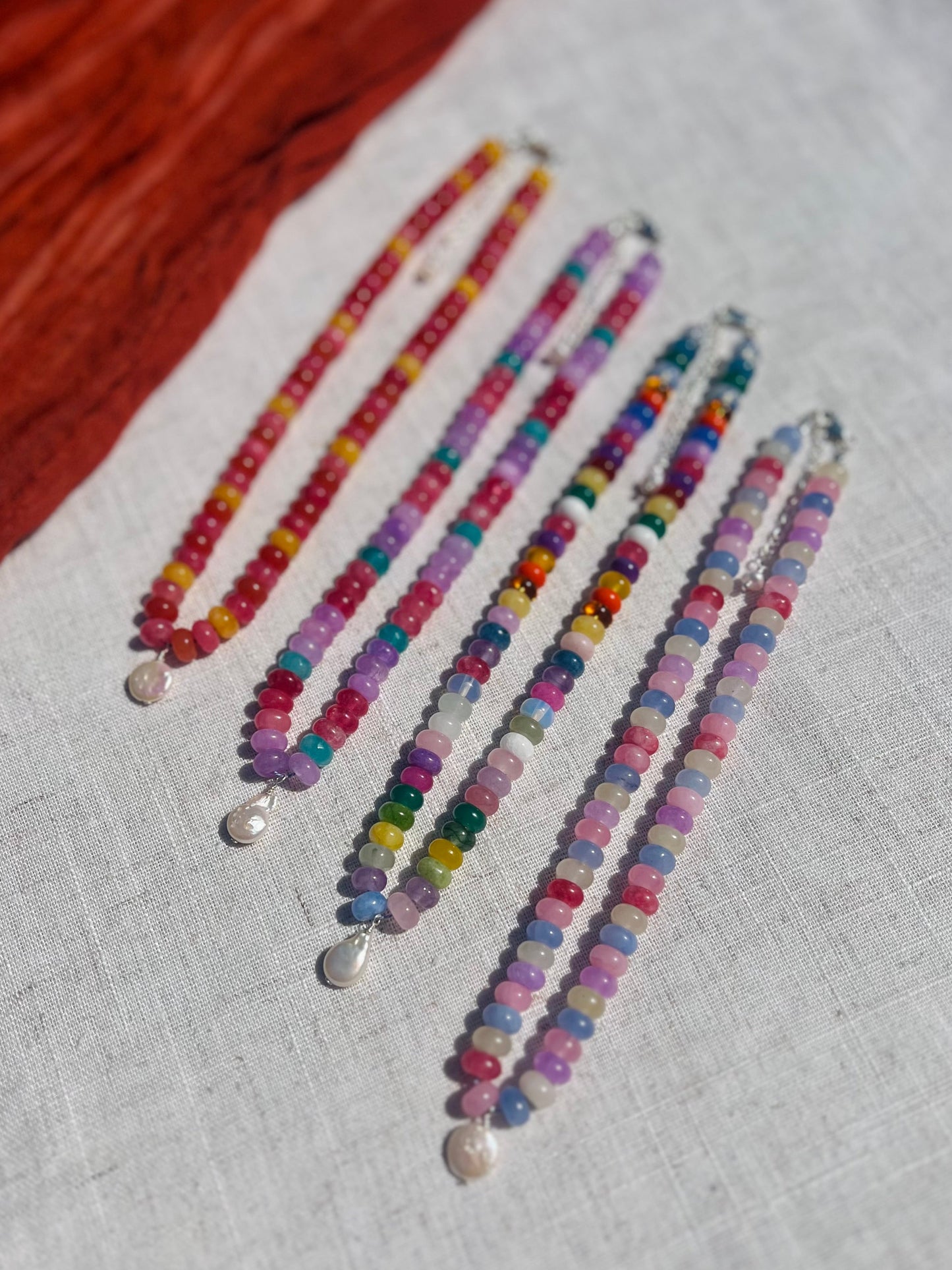 Solaris Gemstone Necklace | Freshwater Pearl & Sterling Silver