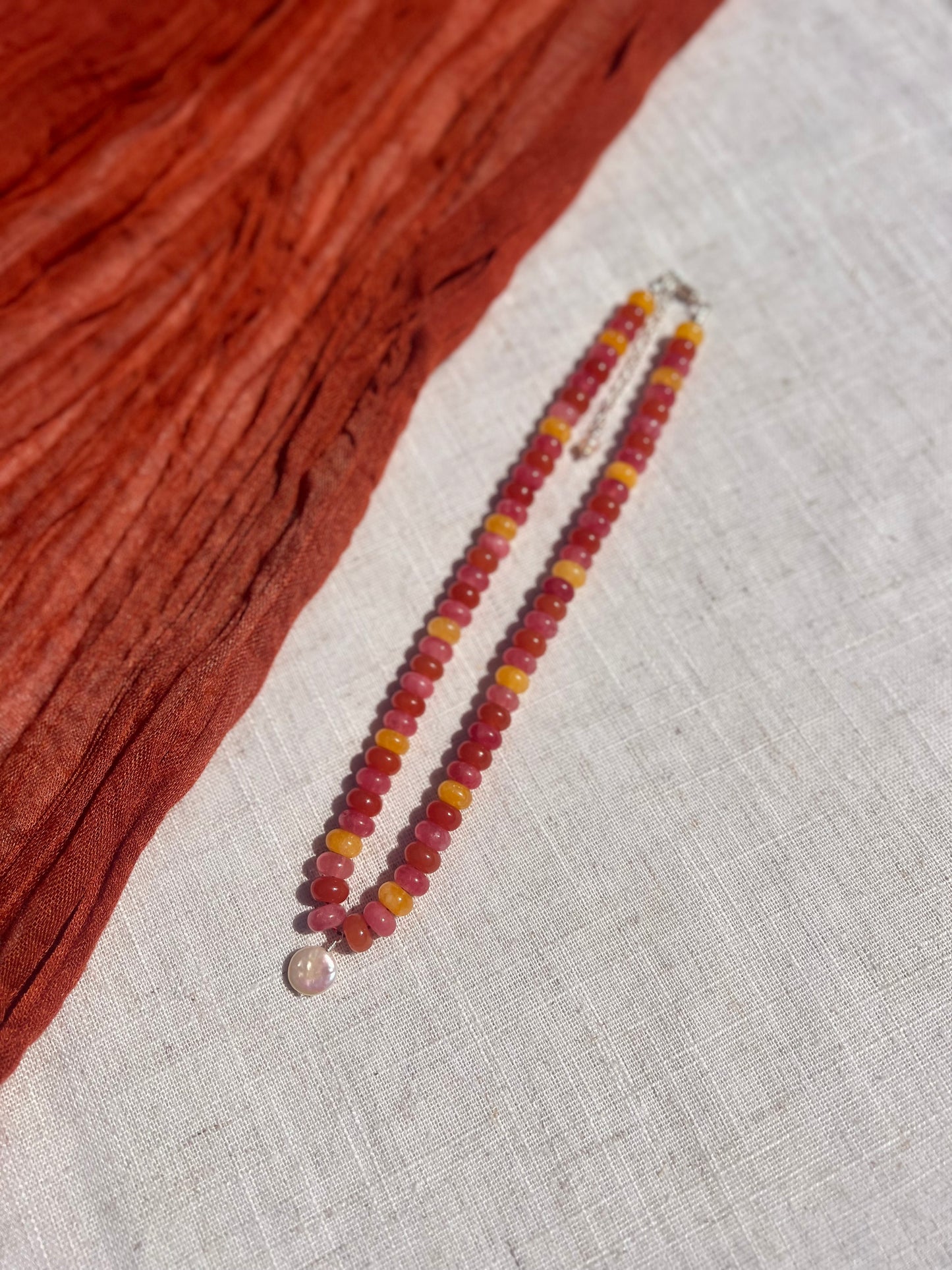 Solaris Gemstone Necklace | Freshwater Pearl & Sterling Silver