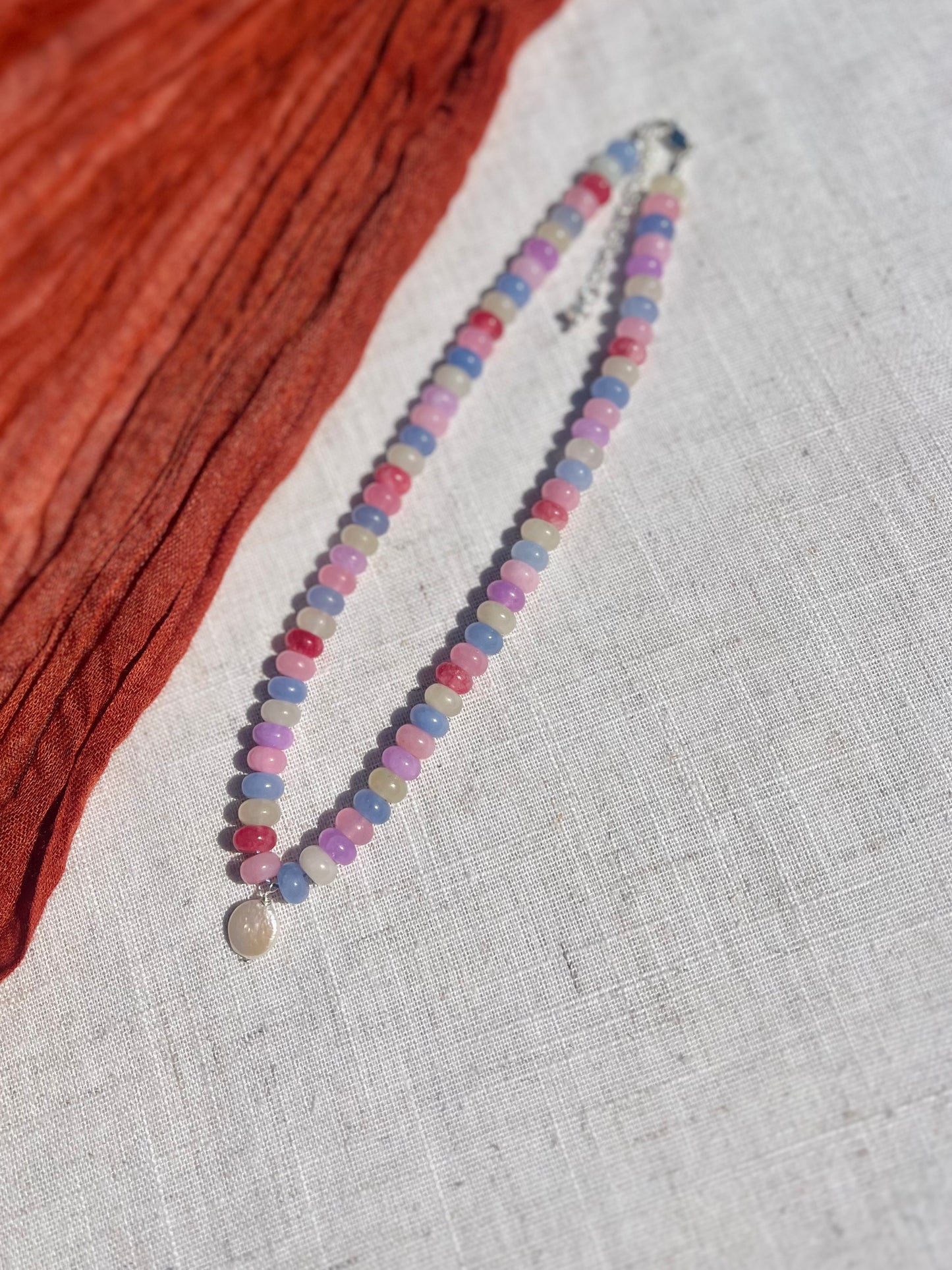 Solaris Gemstone Necklace | Freshwater Pearl & Sterling Silver