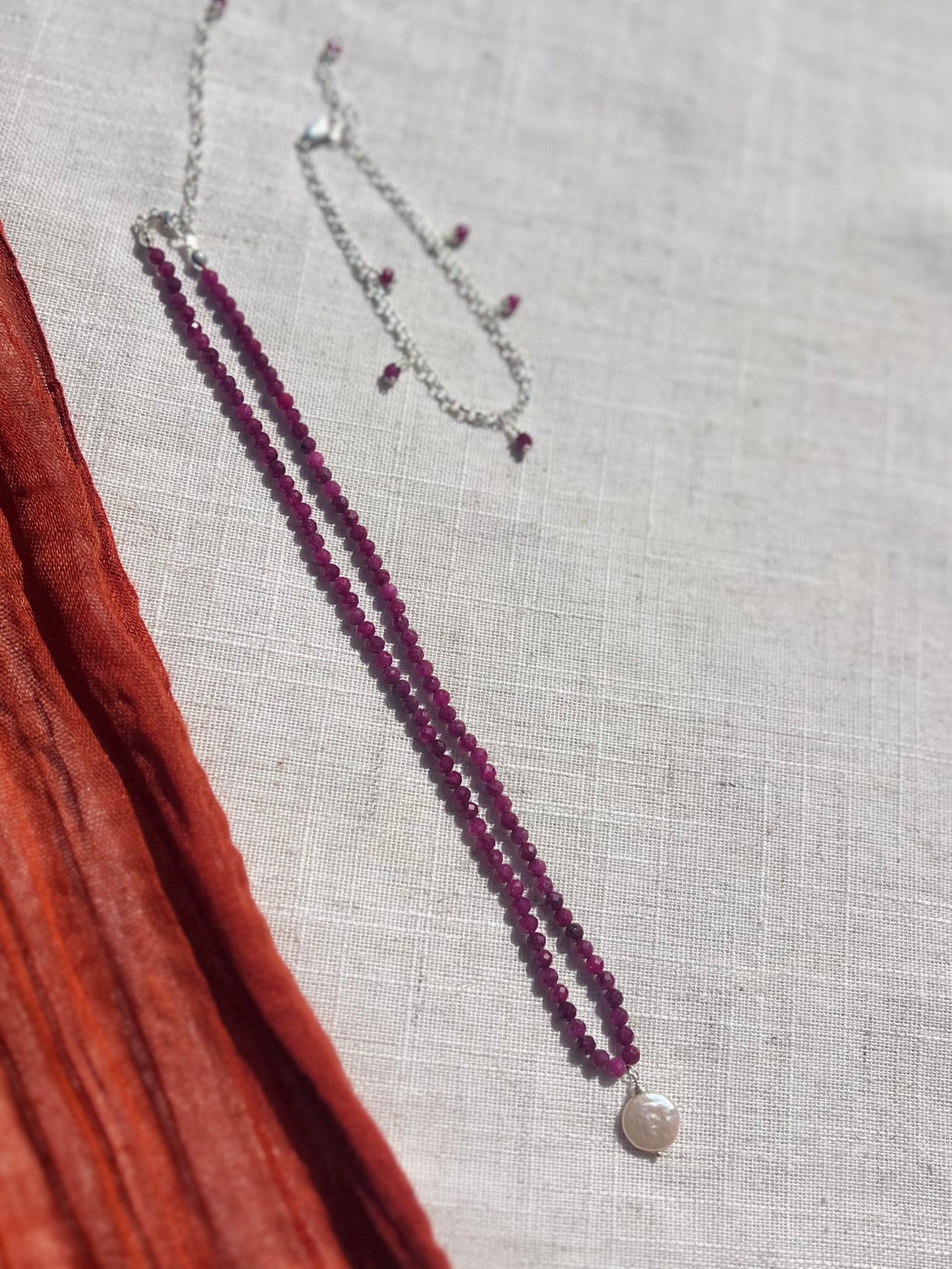 Solana Dainty Whisper Charm Bracelet (Pearl or Ruby)