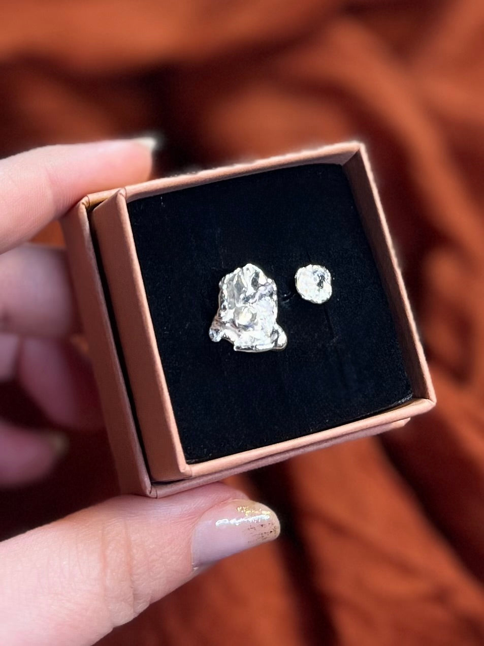 Sterling Silver Organic Studs