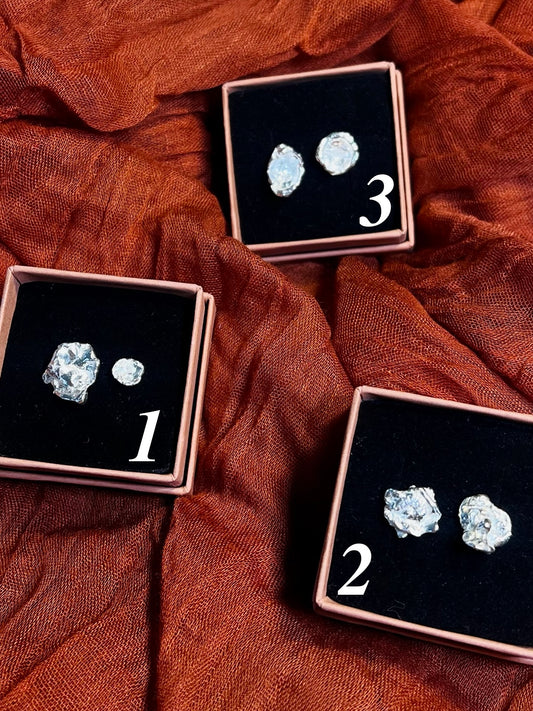 Sterling Silver Organic Studs