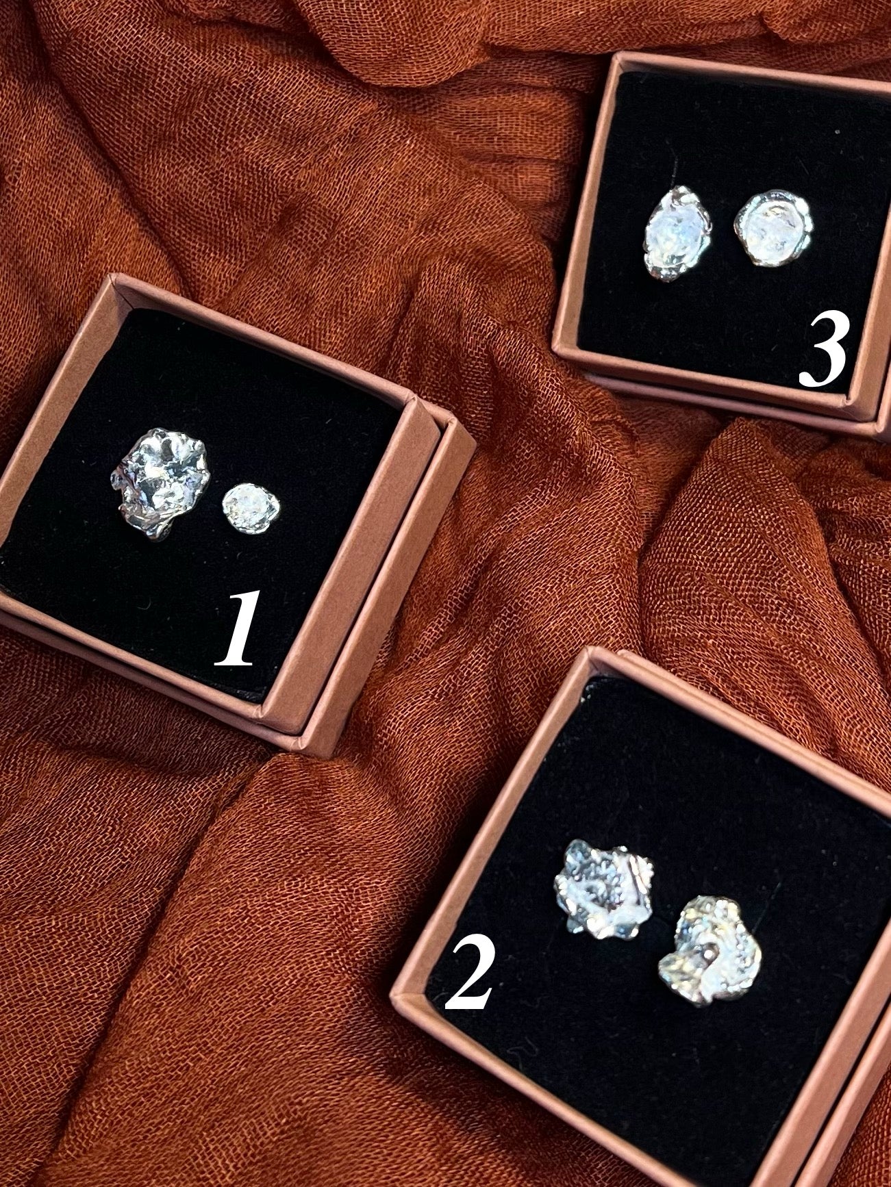 Sterling Silver Organic Studs